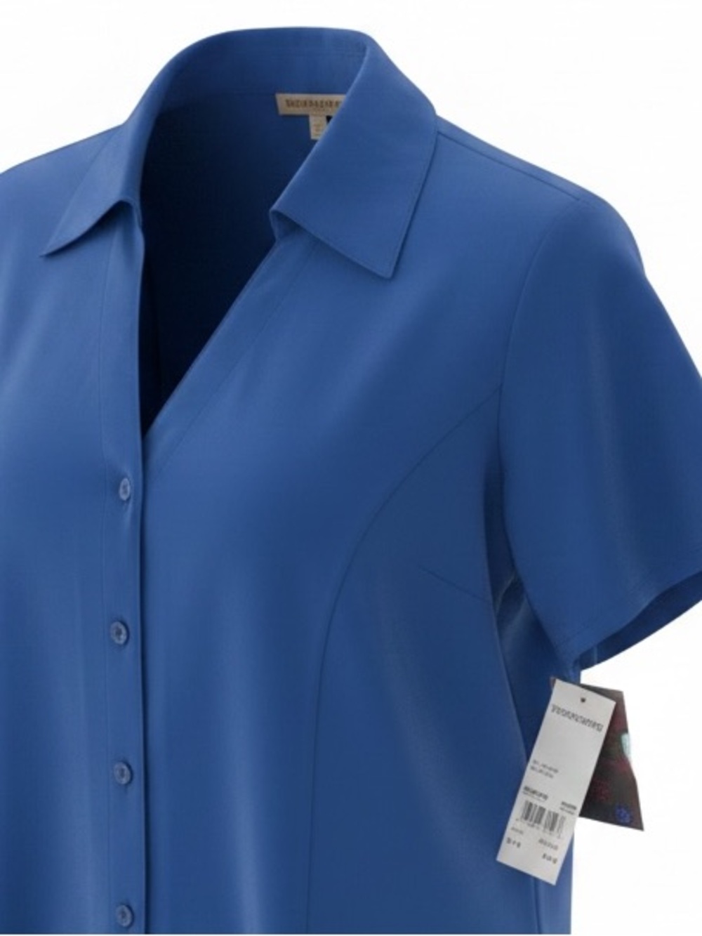 Notations Vintage Woman’s Blue Short Sleeve Button Front Shirt NWT Size 1X - Picture 6 of 9